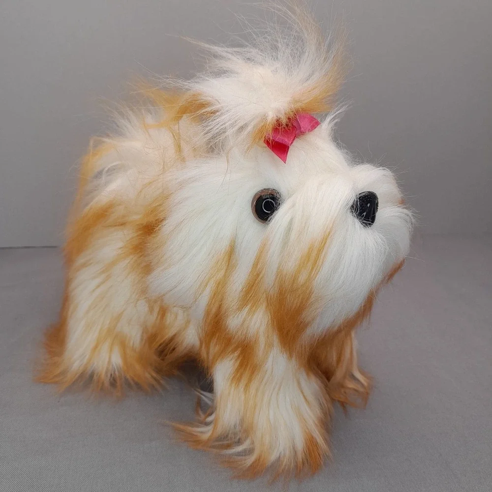 Battat Shih Tzu Puppy Plush White Tan Dog 6